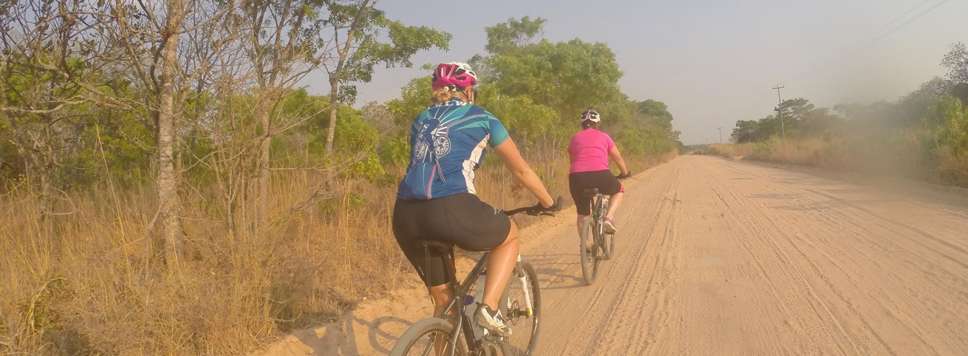 Riding on dirt roads in Zambia